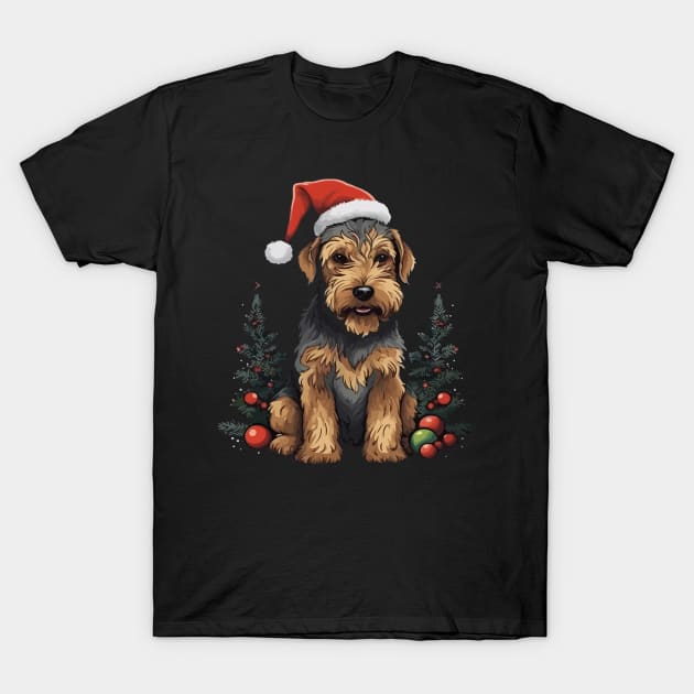 Airedale Terrier Christmas T-Shirt by JH Mart